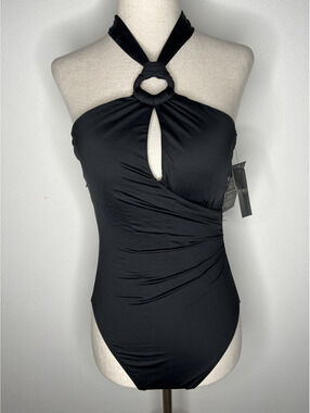 NWT Lauren Ralph Lauren Women's Black One-Piece Swimsuit Size 6